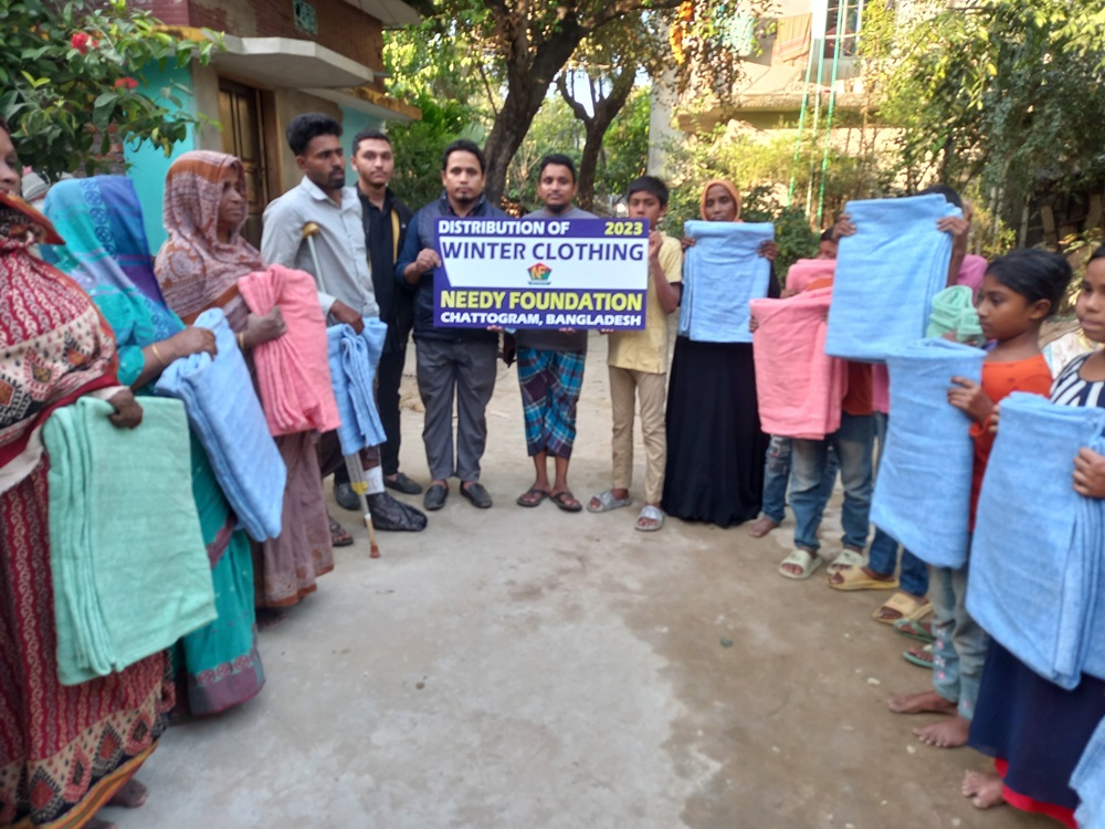 Distribution of winter clothes to the needy, widow, disabled and destitute